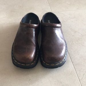 Dr. Martens leather clogs